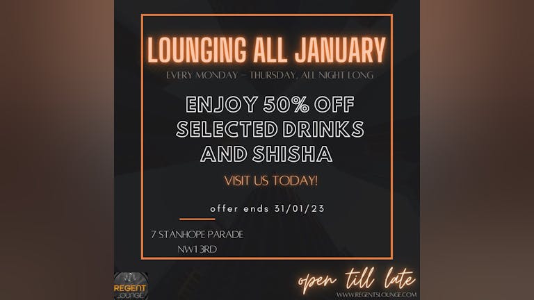 Afro party 50% off shisha and drinks 