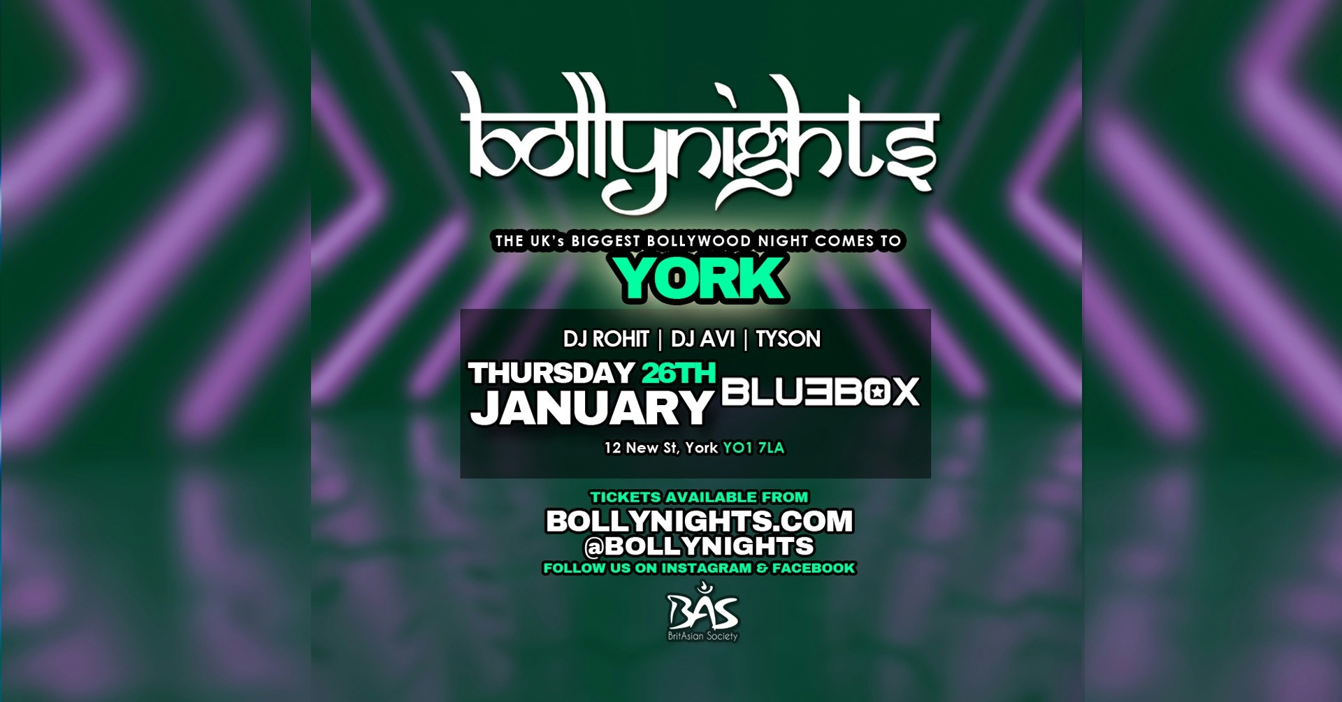 Bollynights York: Thursday 26th January | Bluebox