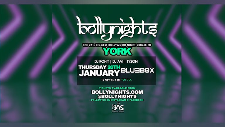 Bollynights York: Thursday 26th January | Bluebox