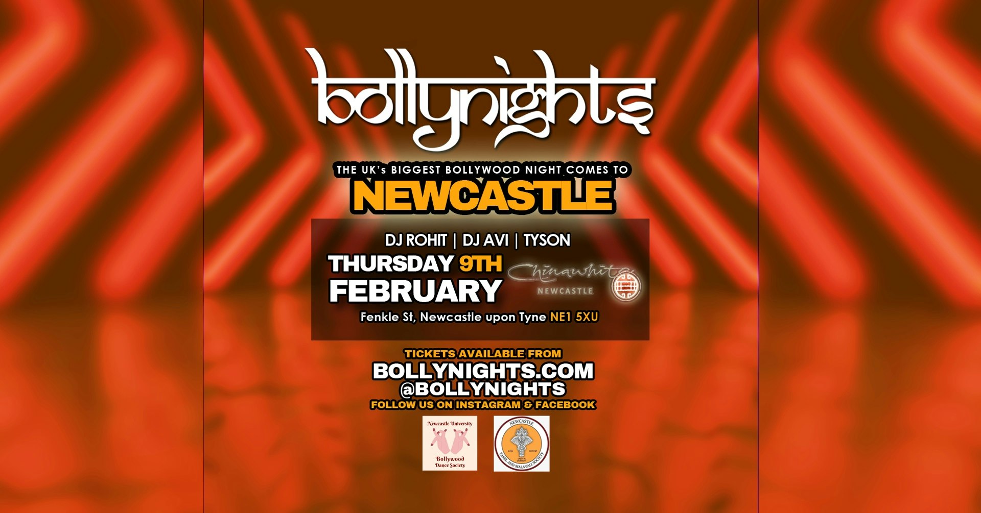 Bollynights Newcastle – Thursday 9th February | Chinawhite