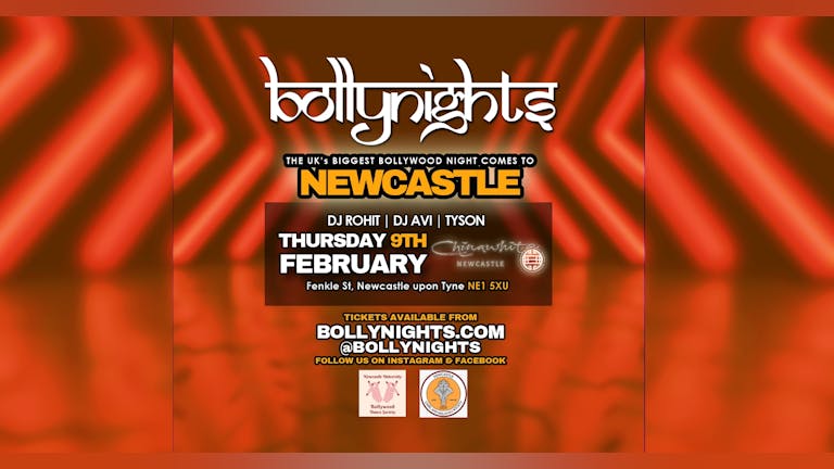 Bollynights Newcastle - Thursday 9th February | Chinawhite