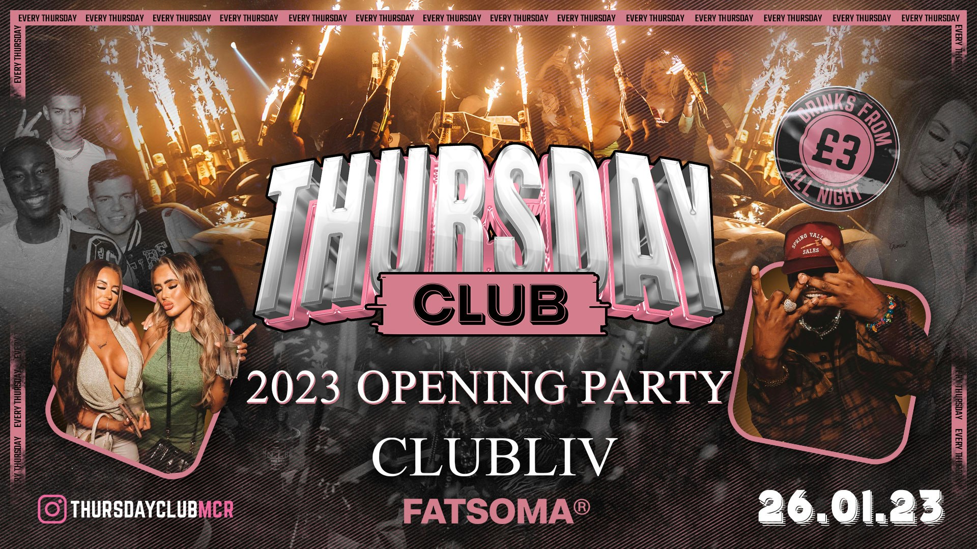 THURSDAY CLUB | CLUB LIV – THE 2023 OPENING 🫶 DRINKS FROM £3 ALL NIGHT 🍾