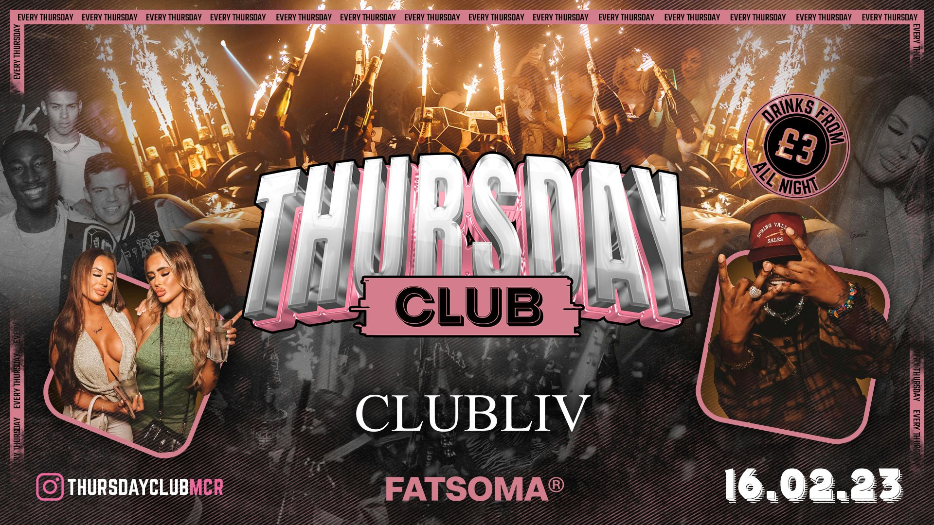 THURSDAY CLUB | CLUB LIV – MCR’s FAVOURITE THURSDAY 🌸 DRINKS FROM £3 ALL NIGHT