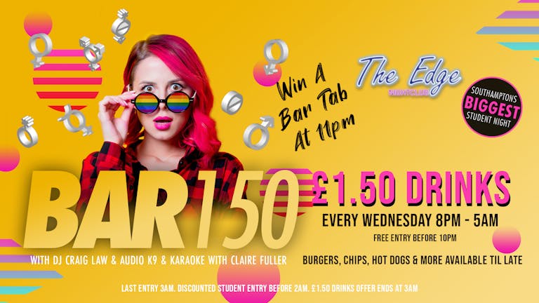 BAR150 - £1.50 DRINKS FROM 8PM