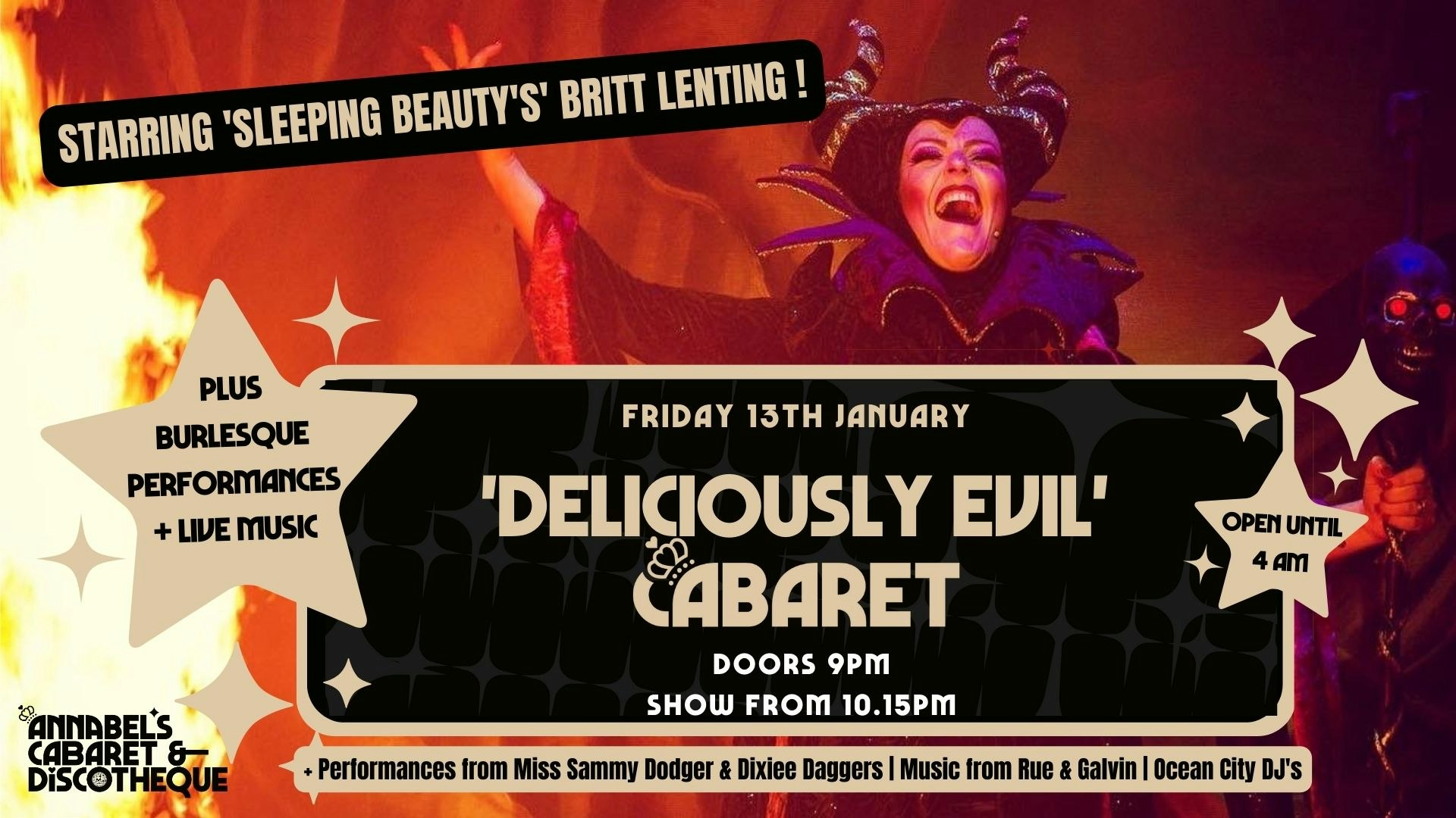 Cabaret and Burlesque Show: ‘DELICIOUSLY EVIL’ – Starring BRITT LENTING
