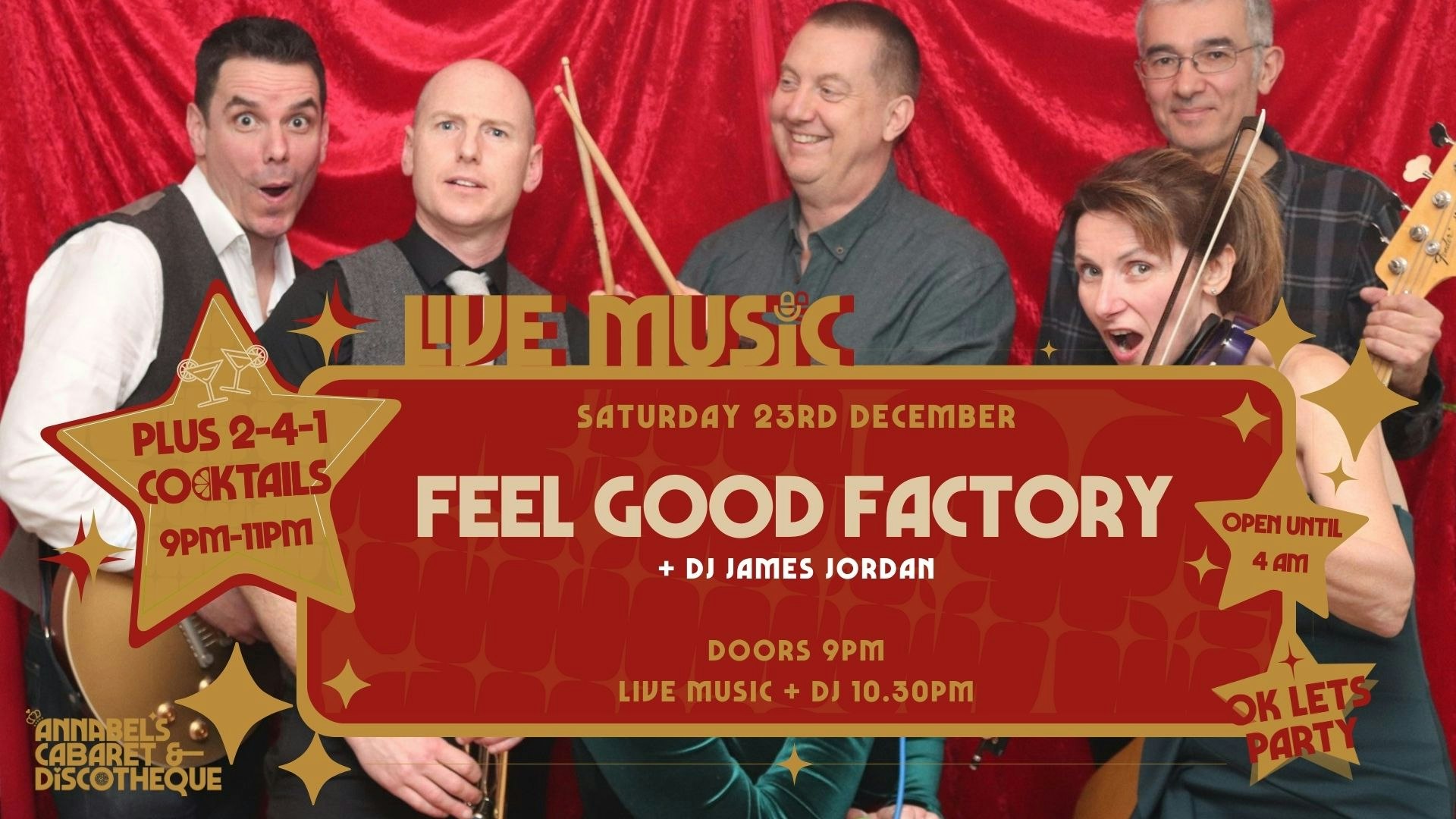 Live Music: FEEL GOOD FACTORY // Annabel’s Cabaret & Discotheque