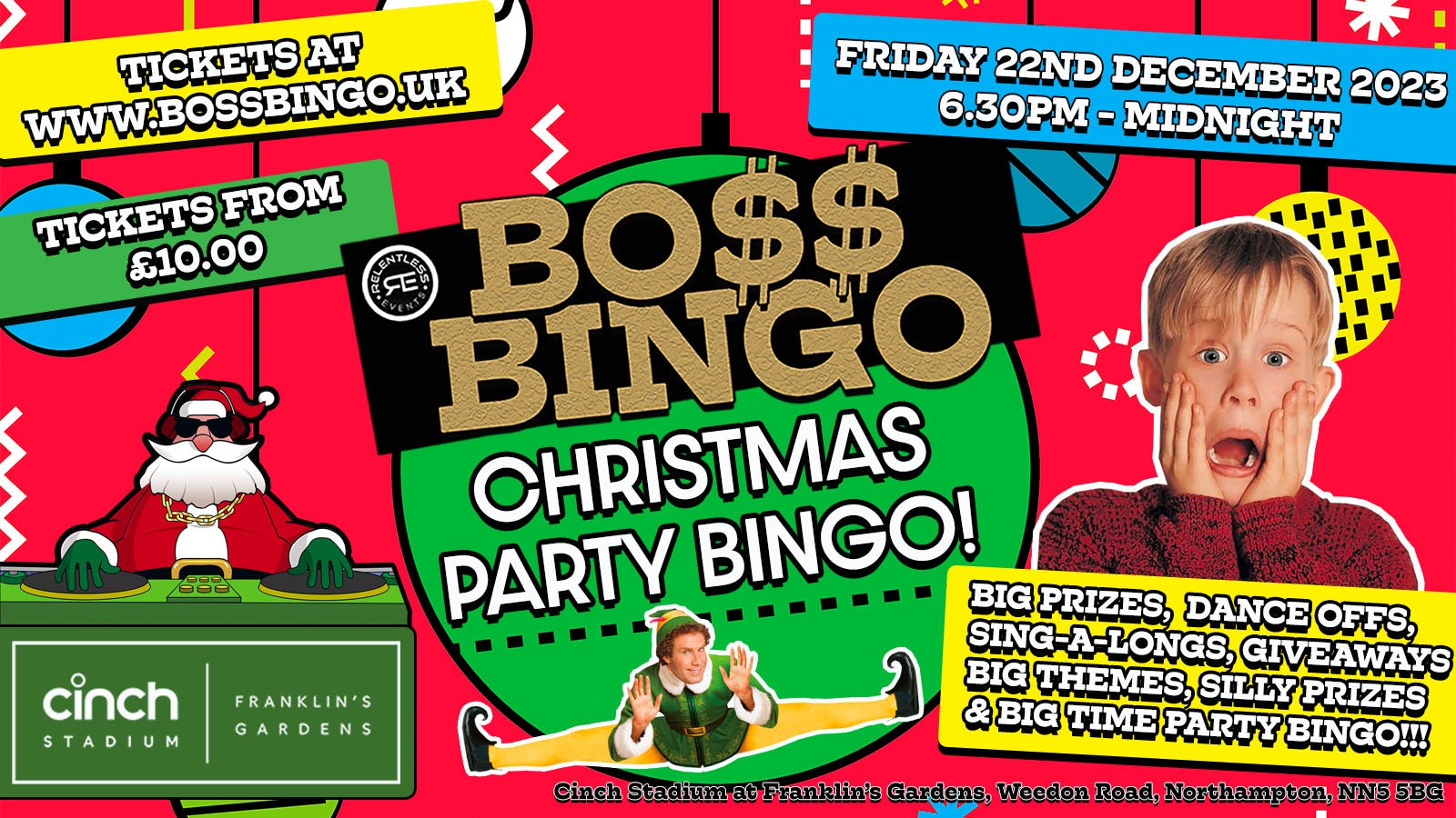 BO$$ BINGO ‘IT’S CHRISTMAS’ PARTY BINGO AT CINCH STADIUM FRANKLINS GARDENS!