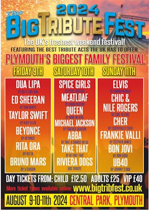 The Big Tribute Fest @ Central Park Plymouth 2024