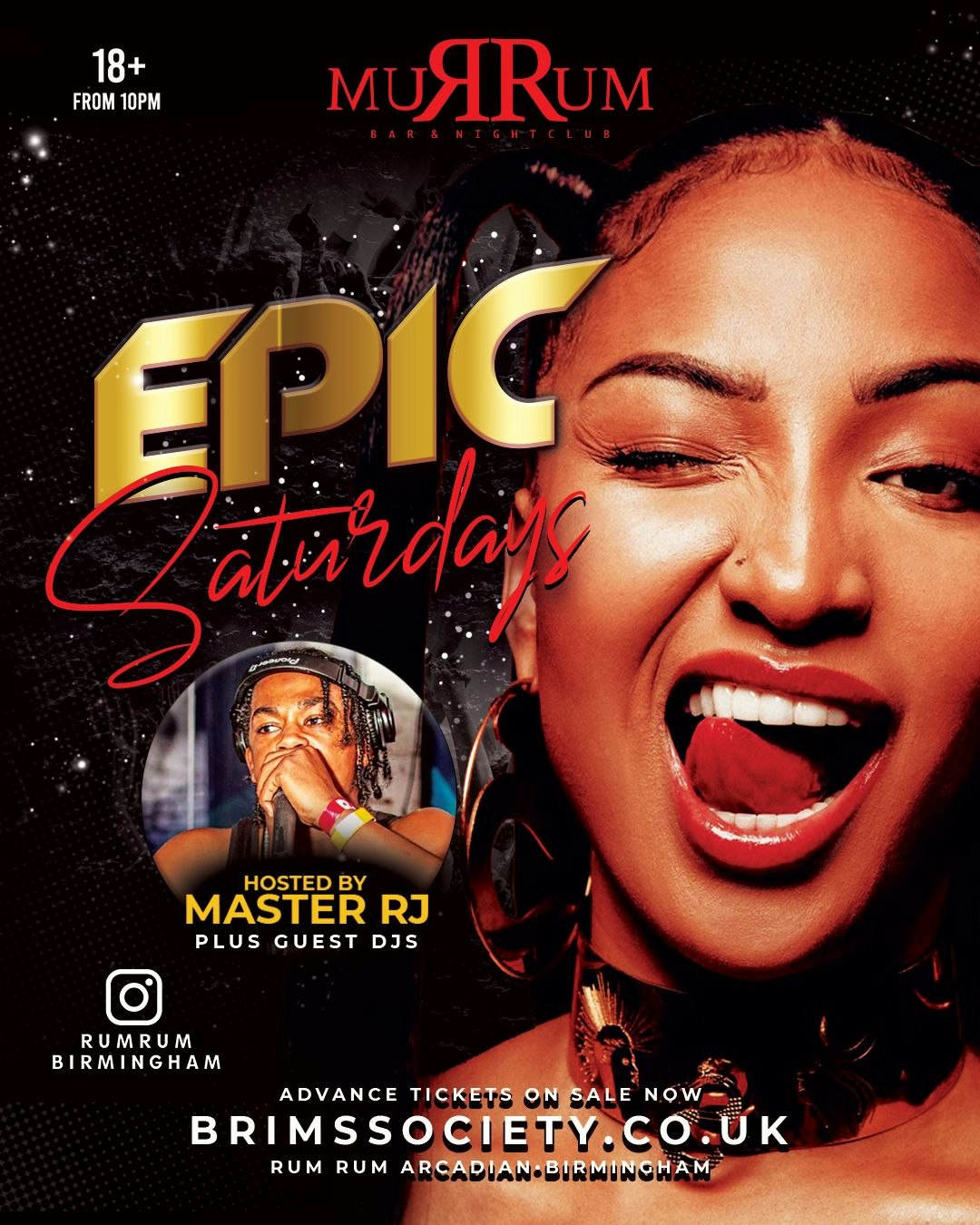 EPIC SATURDAYS AT RUM RUM 🔞 / 100 x FREE TICKETS