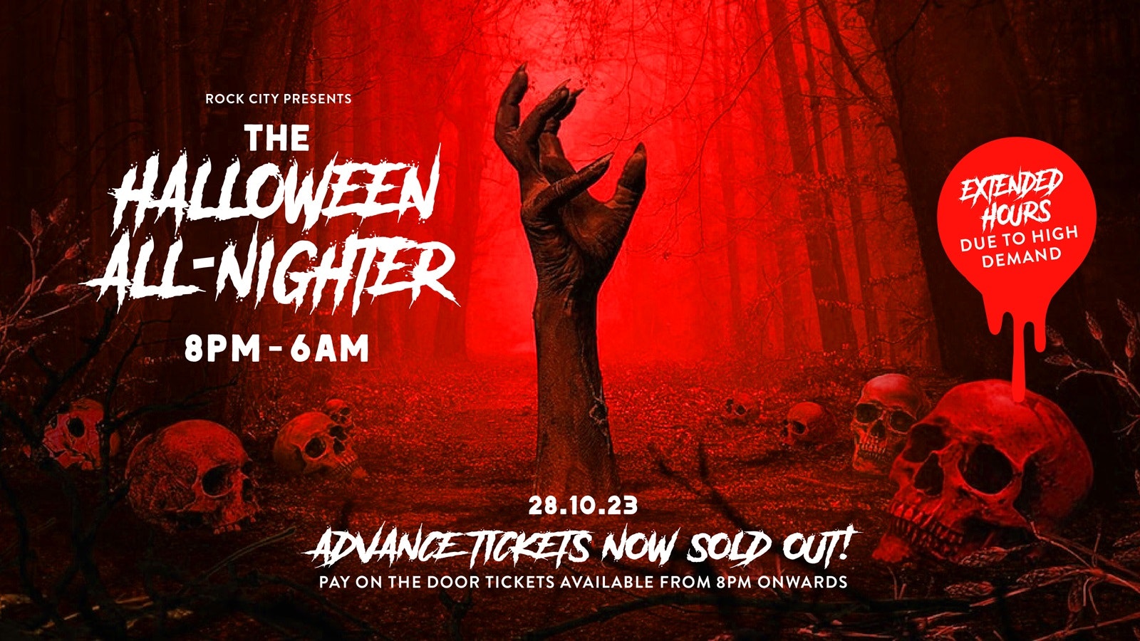 The Rock City Halloween All Nighter – Nottingham’s Greatest Saturday Night – 28/10/23