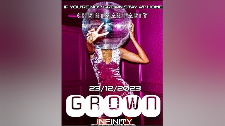 Grown Xmas party @infinity lounge Gants Hill 