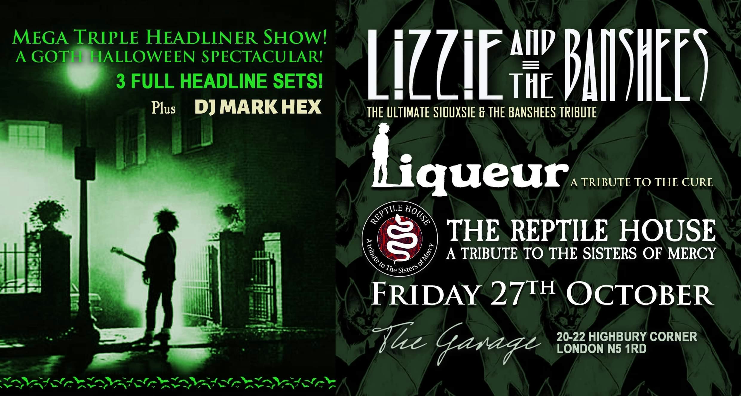 Goth Halloween Spectacular with Lizzie and the Banshees + Liqueur & The Reptile House