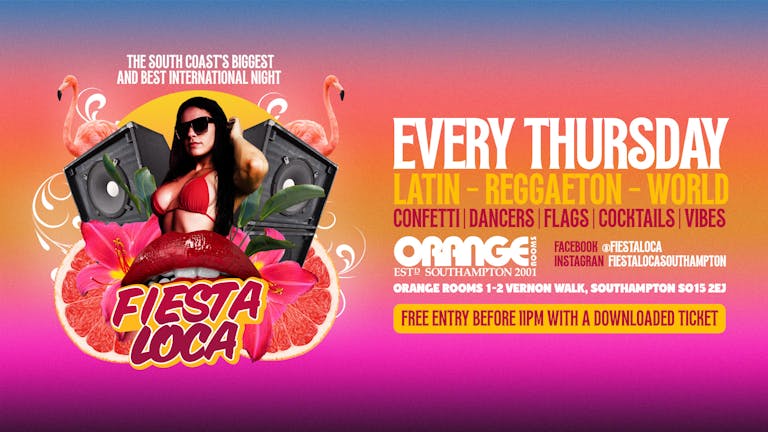 🕶 Fiesta Loca - Every THURSDAY orange rooms! 🕶