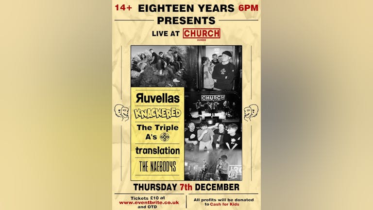 eighteen years presents - CASH FOR KIDS CHARITY GIG Live