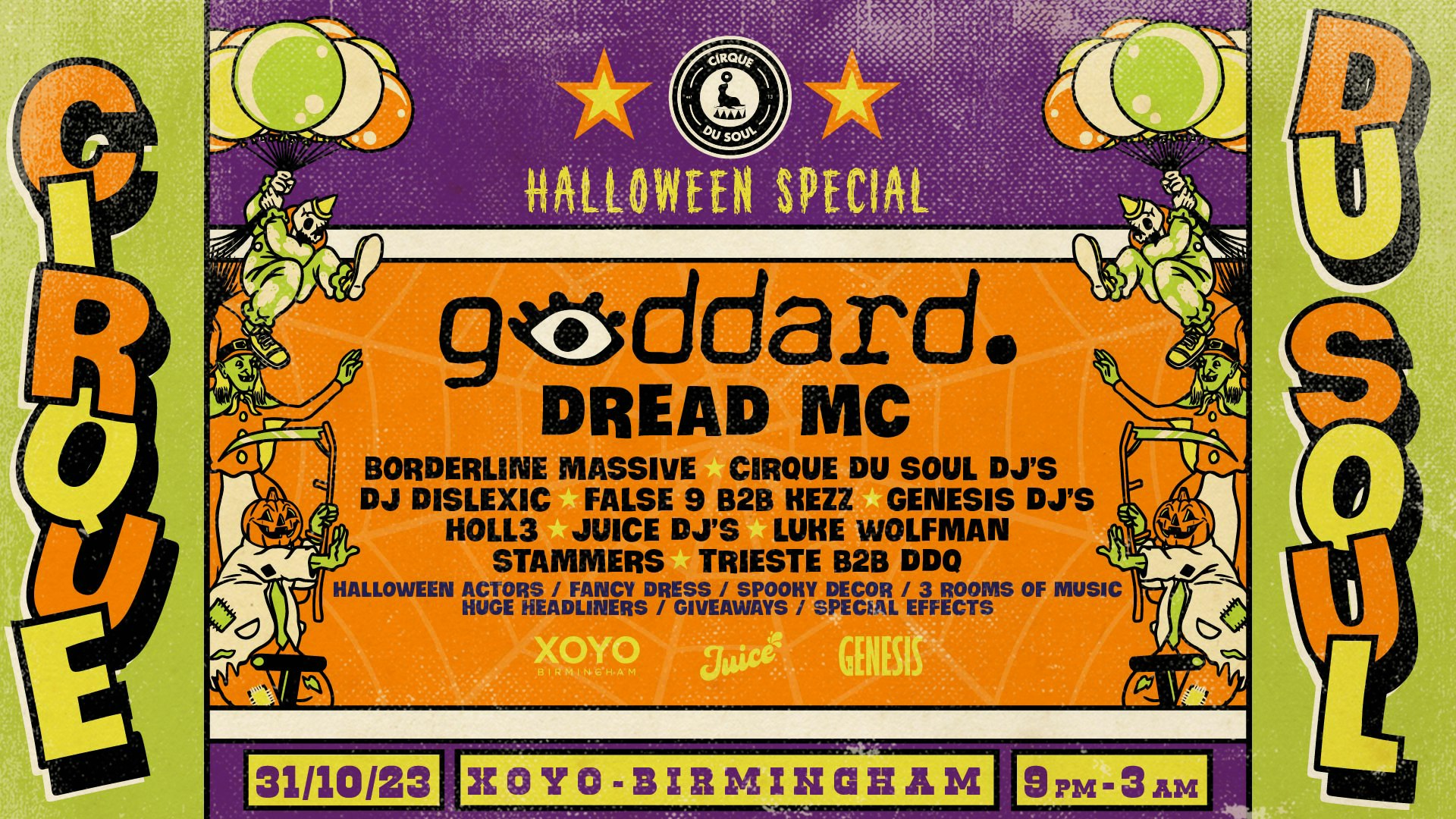 50 Tickets left // Cirque Du Soul: Birmingham // Halloween Special // Goddard, Dread MC //