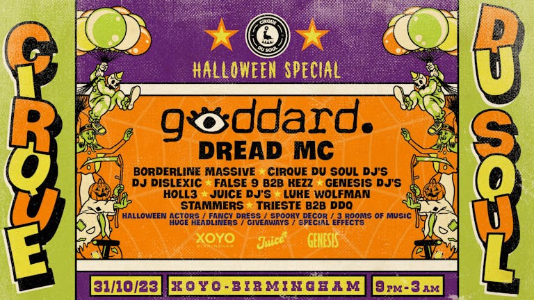 50 Tickets left // Cirque Du Soul: Birmingham // Halloween Special // Goddard, Dread MC //
