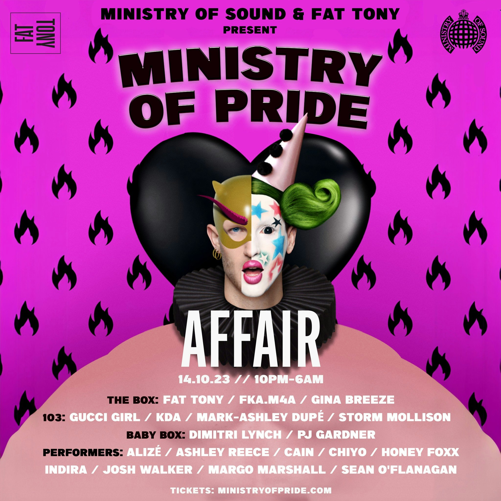 Ministry of Pride @ Ministry of Sound ft: Fat Tony & More 🏳️‍🌈 🎧