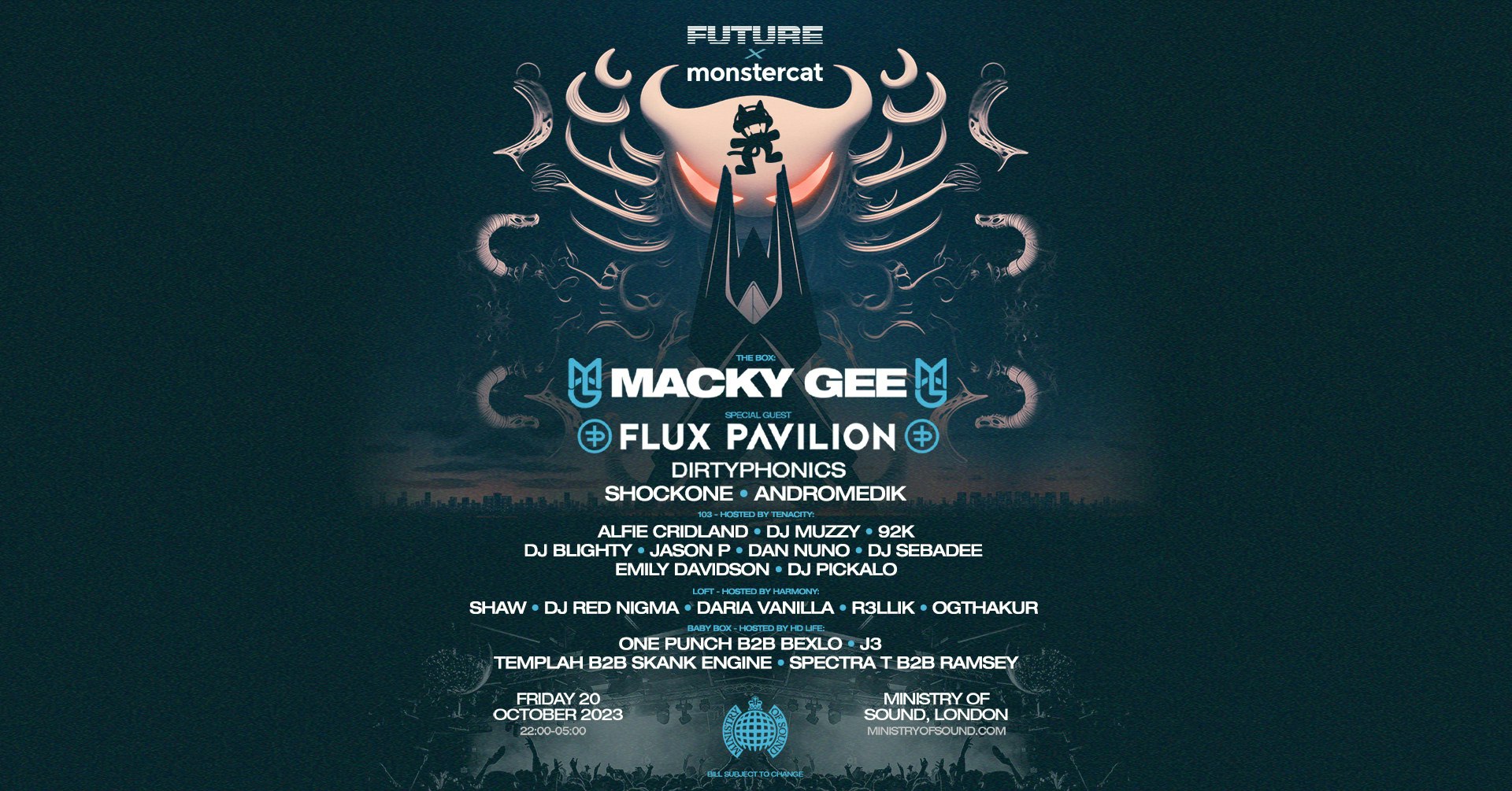 Ministry of Sound Presents: MACKY GEE + FLUX PAVILION 🎧 THIS WILL SELL OUT