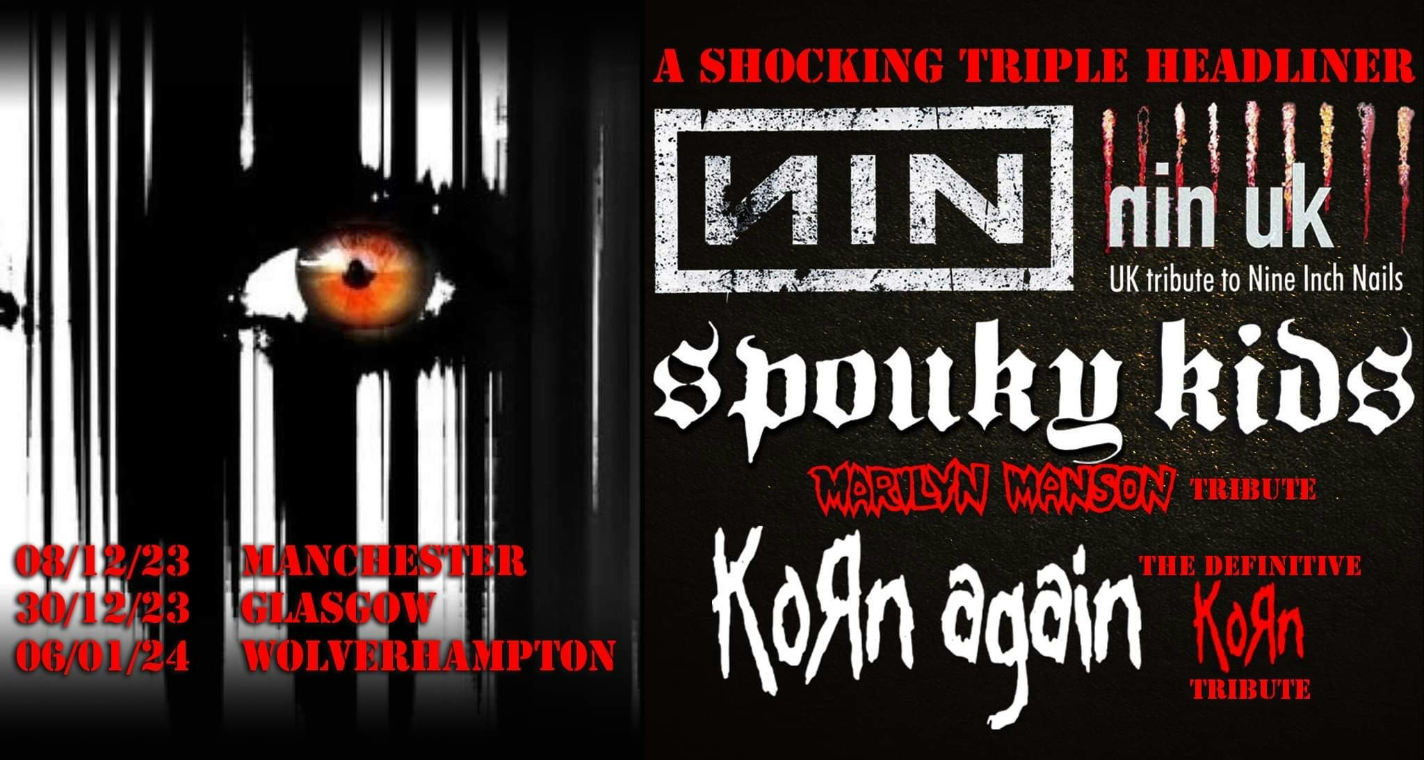 NIN – UK + SPOUKY KIDS & Korn Again – NYE PARTY