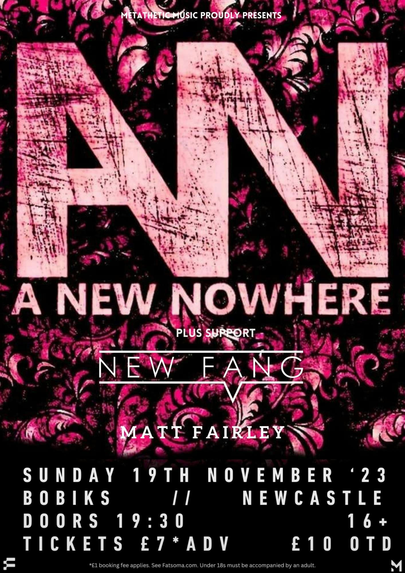 A New Nowhere, New Fang and Matt Fairley @ Bobiks, Newcastle