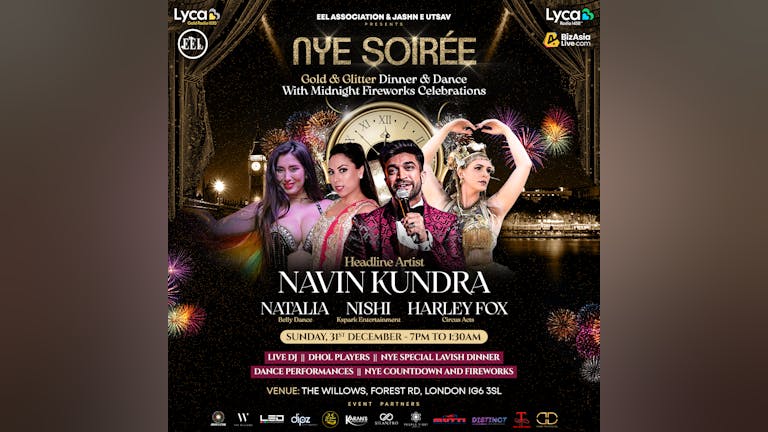 NYE Soiree - Celebrations Gold and Glitter Dinner, Dance & midnight fireworks display