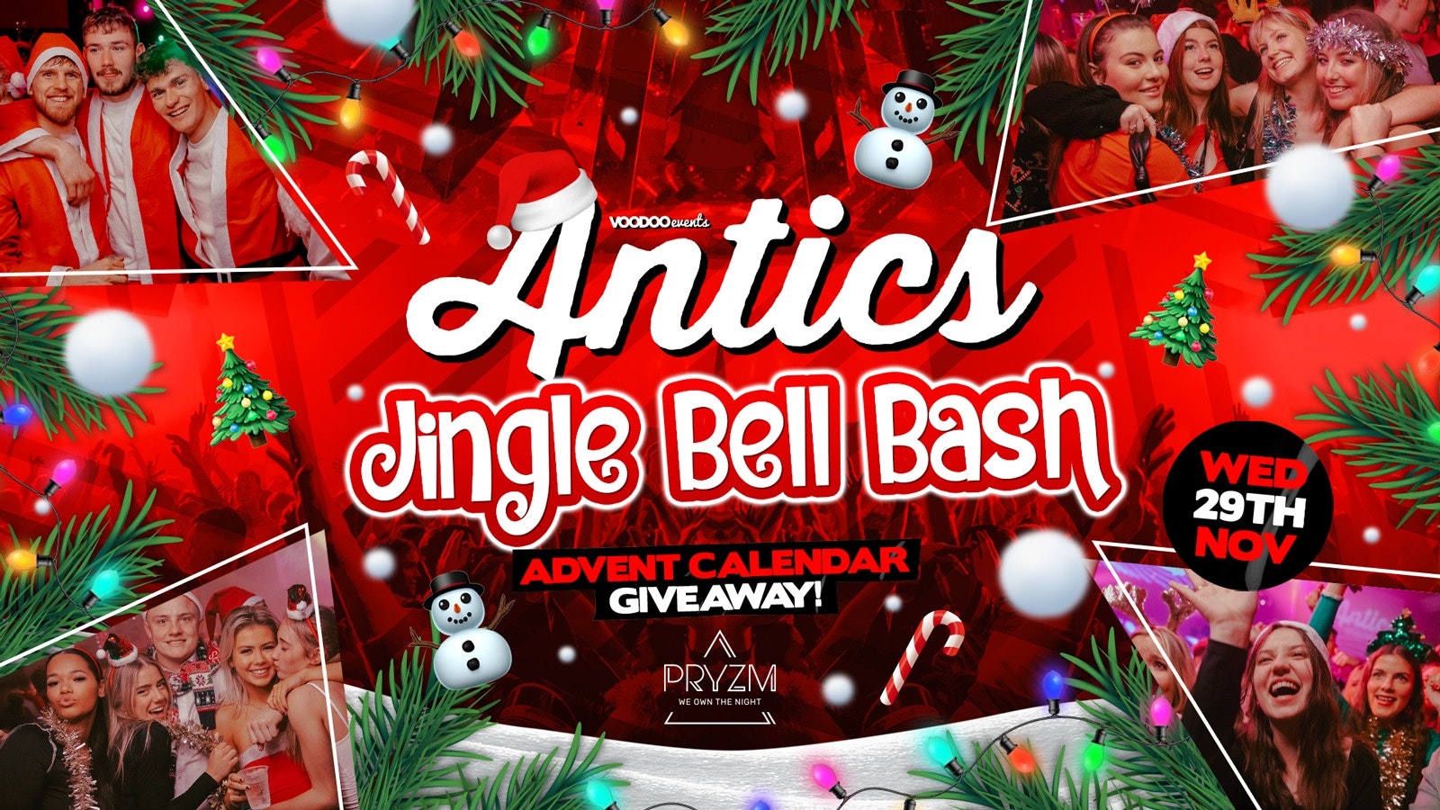 Antics at PRYZM Leeds JINGLE BELL BASH   – 29th November