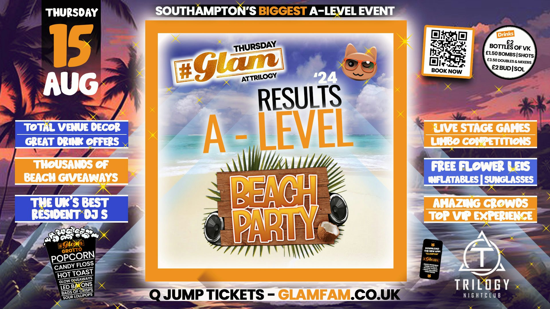 Glam Southamptons Biggest A Level Results Party Thursdays At