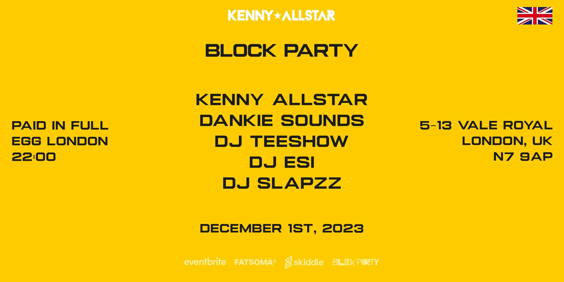 KENNY ALLSTAR PRESENTS : BLOCK PARTY – PAID IN FULL