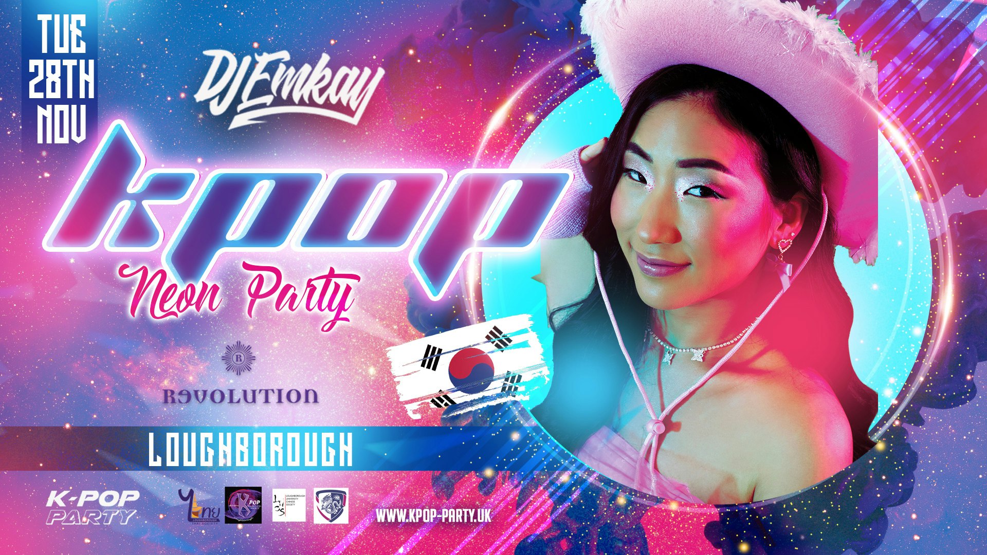 K-Pop NEON Party Loughborough – DJ EMKAY | Tuesday 28th November
