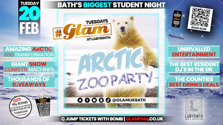 Glam - Bath's Biggest Student Night - Arctic Zoo Party! 🐻‍❄️  | Tuesdays at Labs 