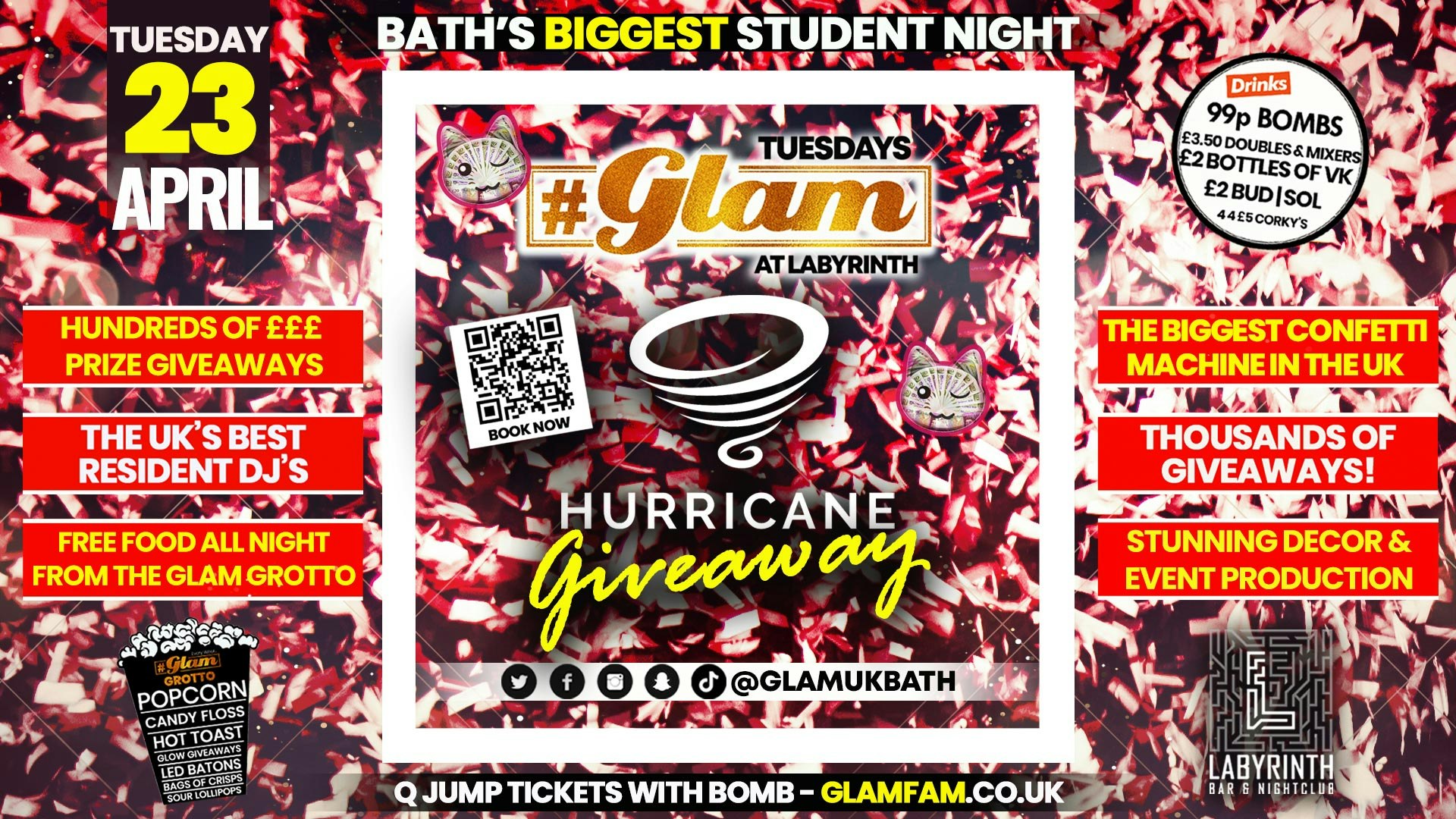 Glam – ONE OF THE BIGGEST CONFETTI MACHINES IN THE WORLD!! – Hurricaine Confetti Blow Out 🎊 | Tuesdays at Labs