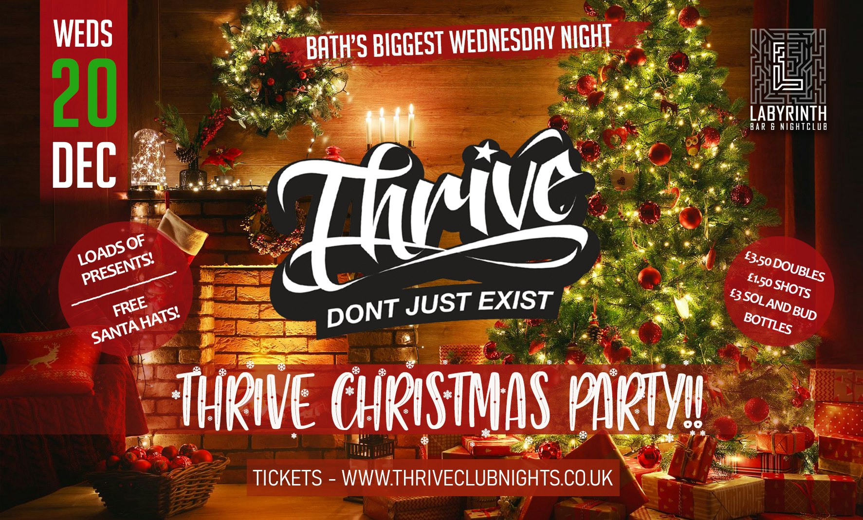 Thrive Wednesdays – Christmas Party! 🎅🏻 Bath’s Biggest Wednesday Night!
