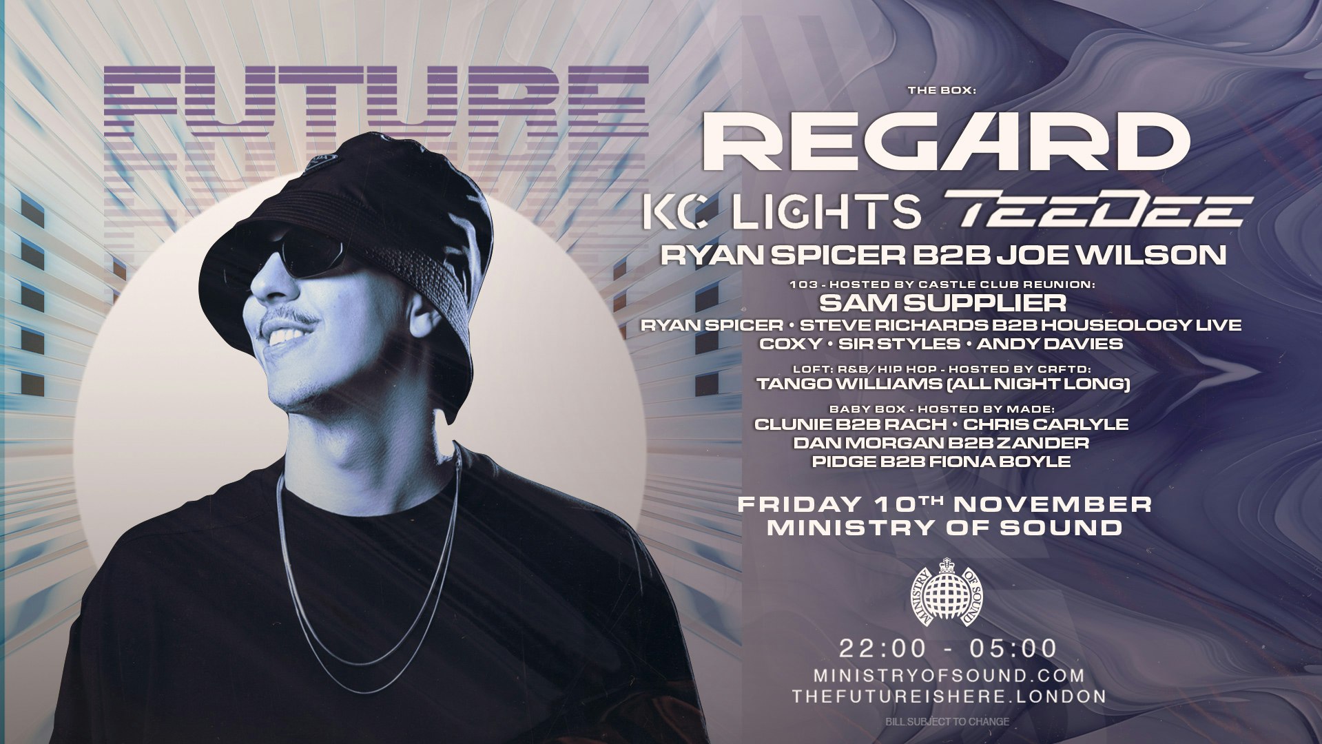 Ministry of Sound Presents: REGARD + TeeDee, KCLights & more 🎧