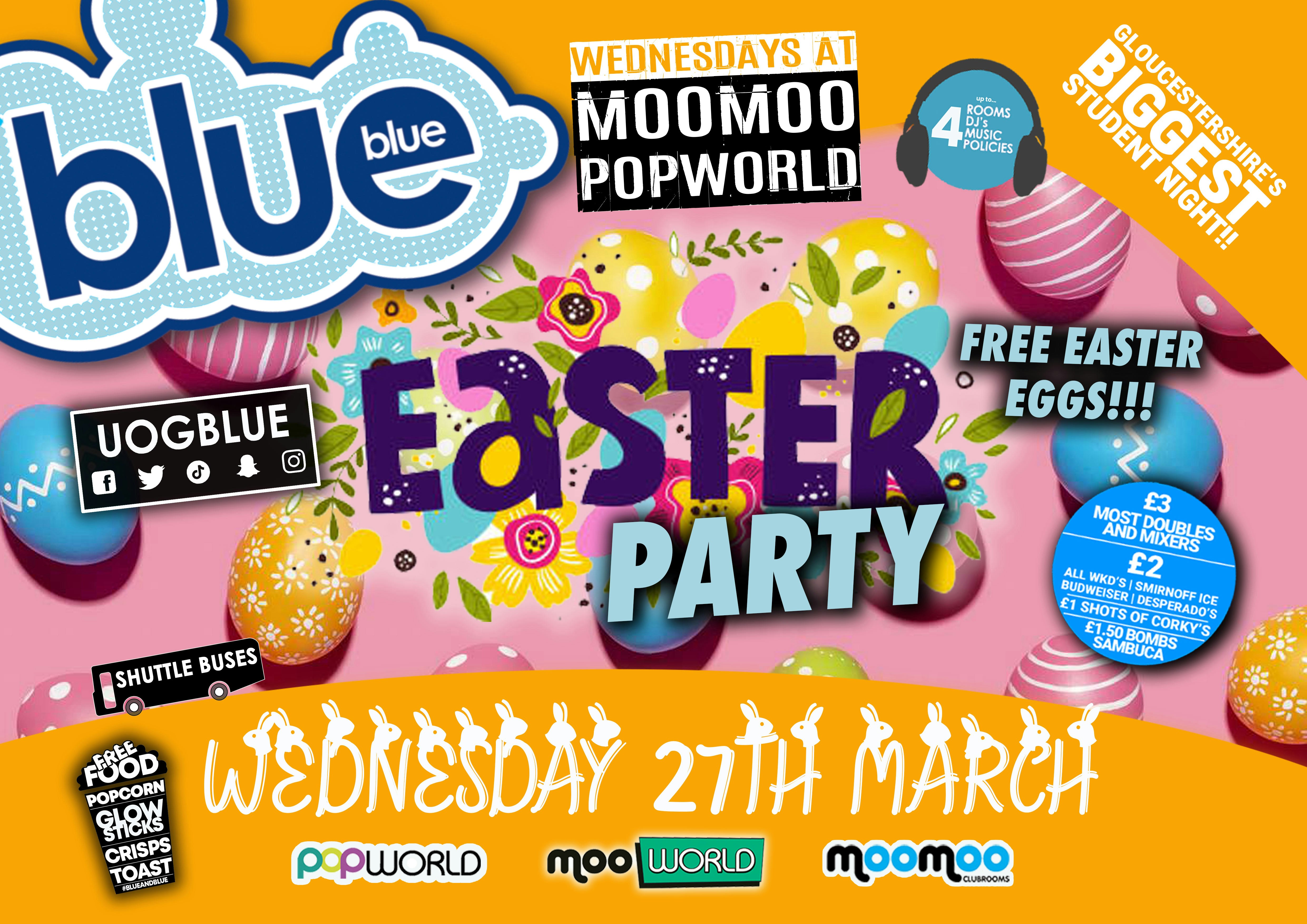 Blue and Blue – Gloucestershire’s Biggest Student Night – EASTER RAVE! 🐰