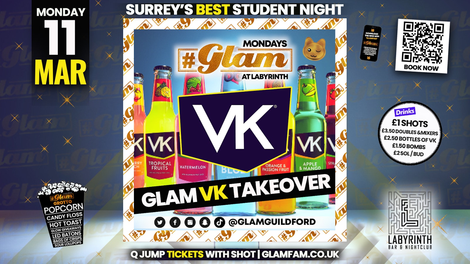 Glam – Surrey’s Best Student Events! VK Takeover! 🤩