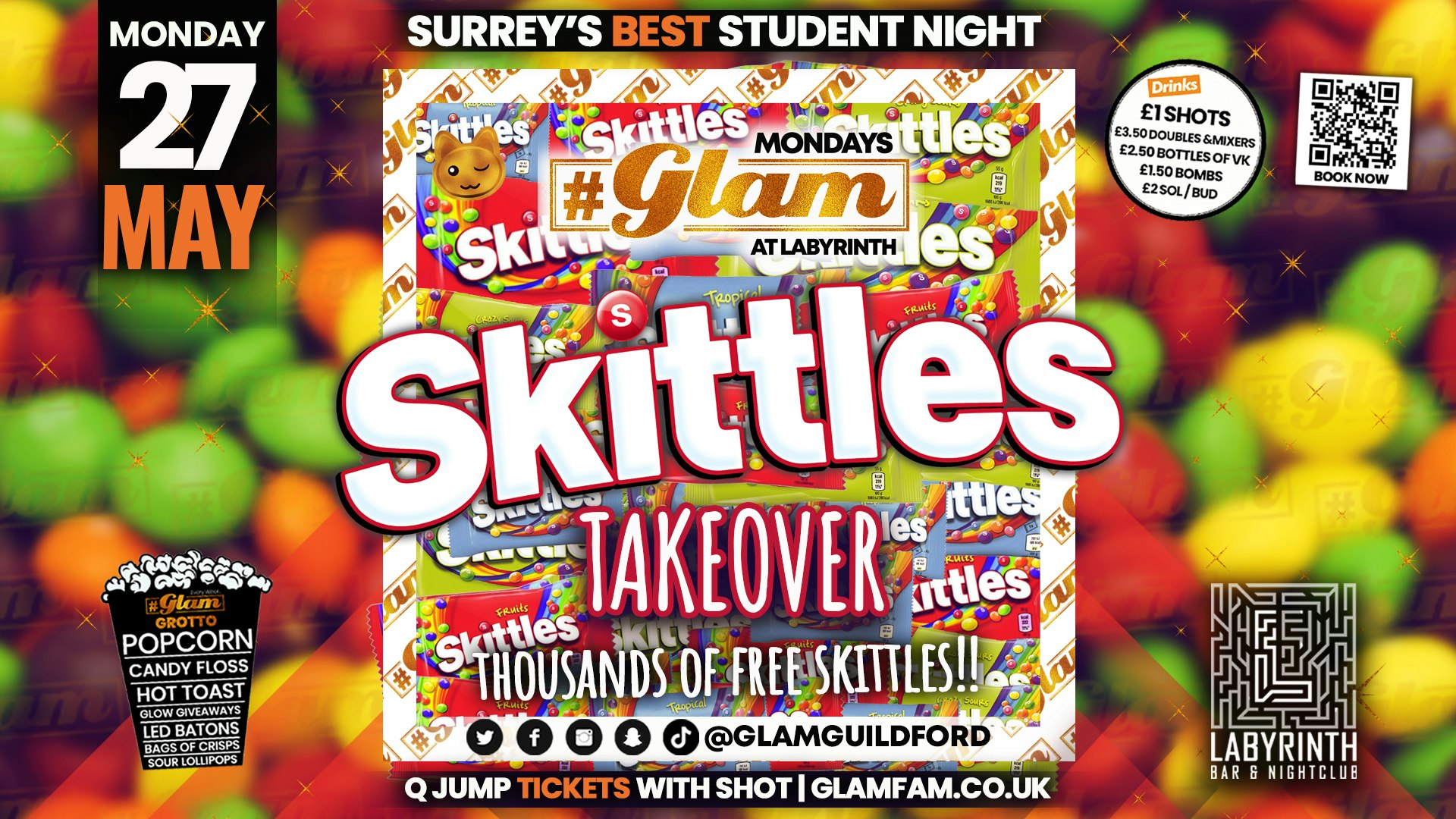 Glam – Surrey’s Best Student Events! ﻿SKITTLES TAKEOVER!! 🍬