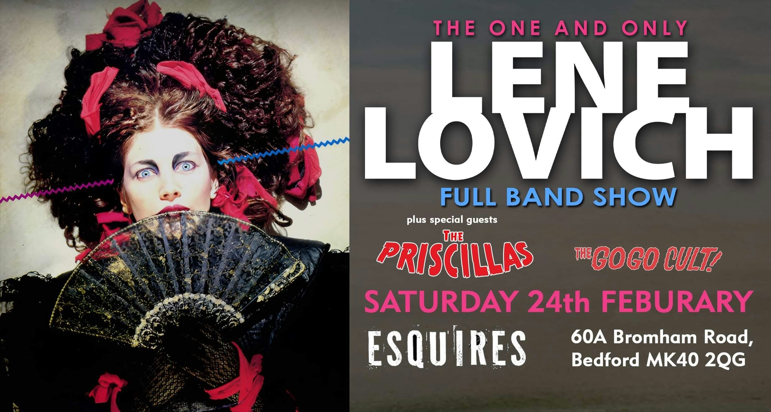 LENE LOVICH – Full band show + The Priscillas & The Gogo Cult