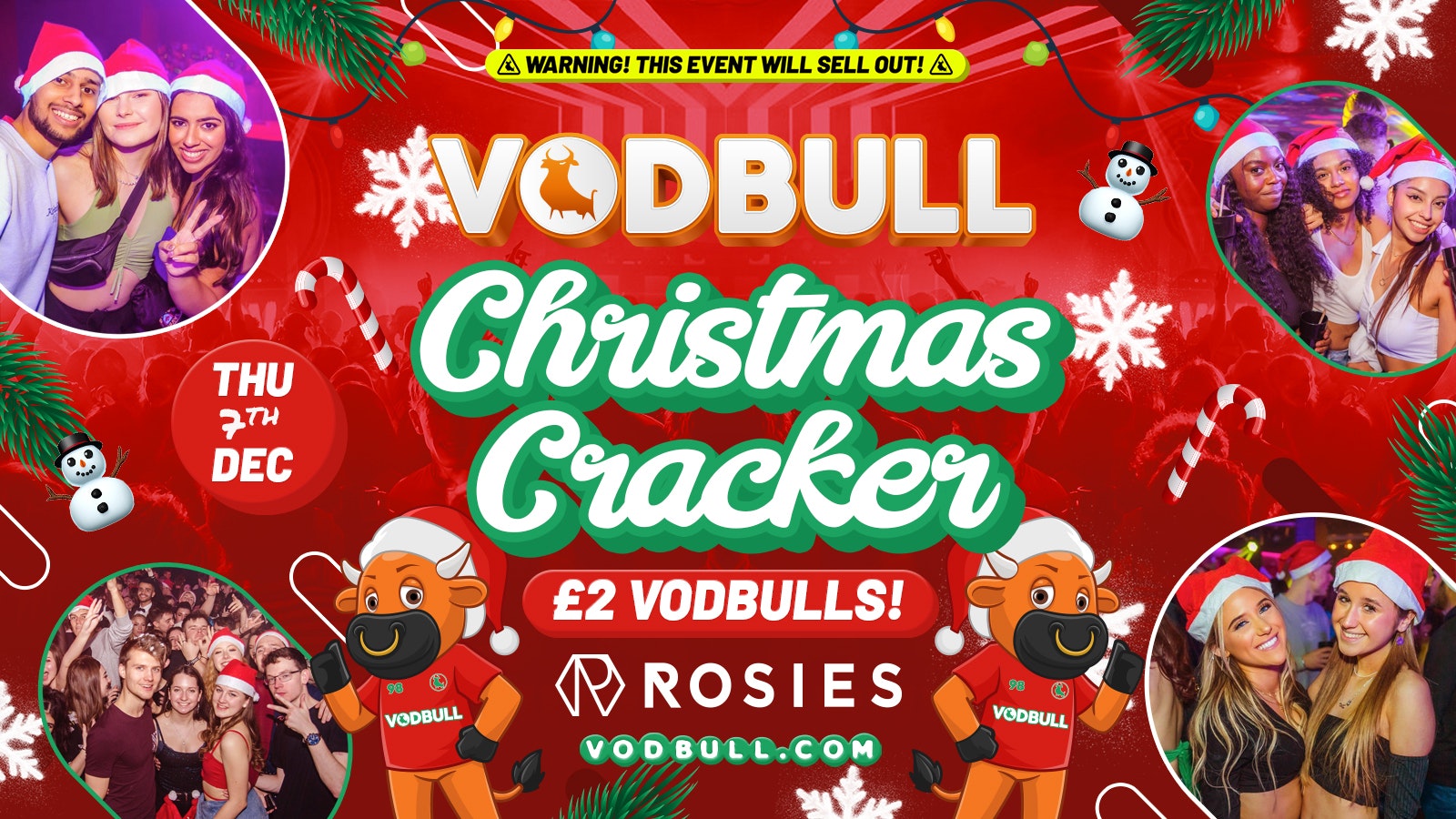 🧡[FINAL TIX]🎅Vodbull CHRISTMAS CRACKER at Rosies!! 🎅 07/12 🧡