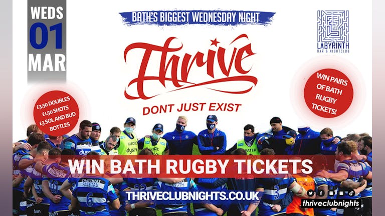 Thrive Wednesdays - Win Bath Rugby Tickets!