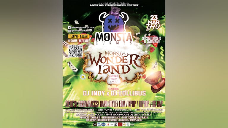 Monsta Leeds Presents ‘Monsta Wonderland’ Neon Easter Party