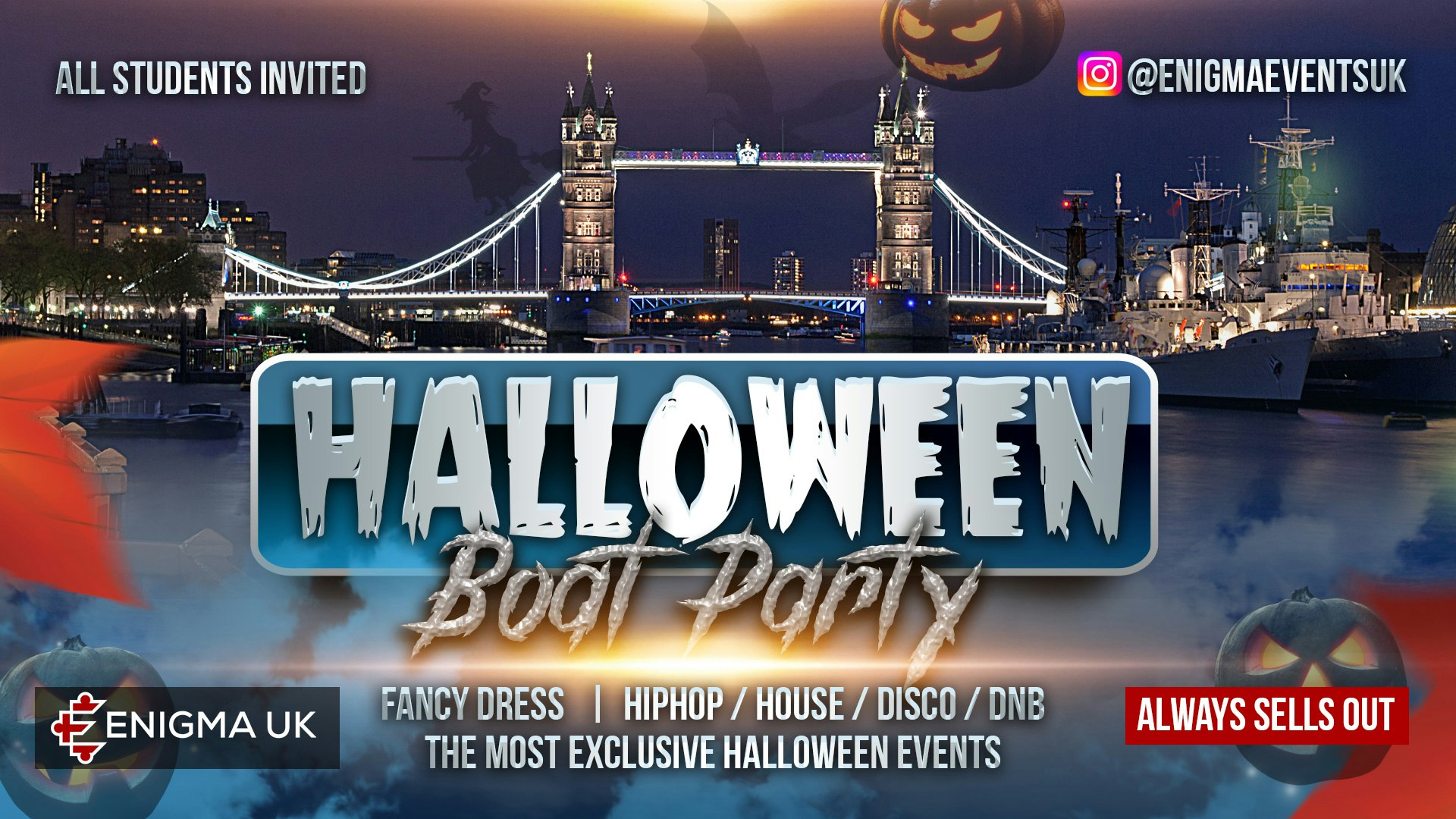 London HALLOWEEN Boat Party 2023 (All Universities)