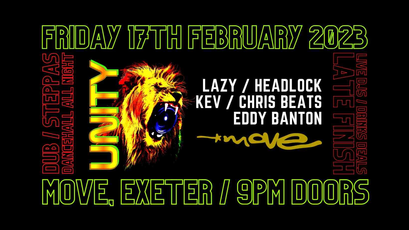 Unity – Dub, Steppas & Dancehall – Exeter Move