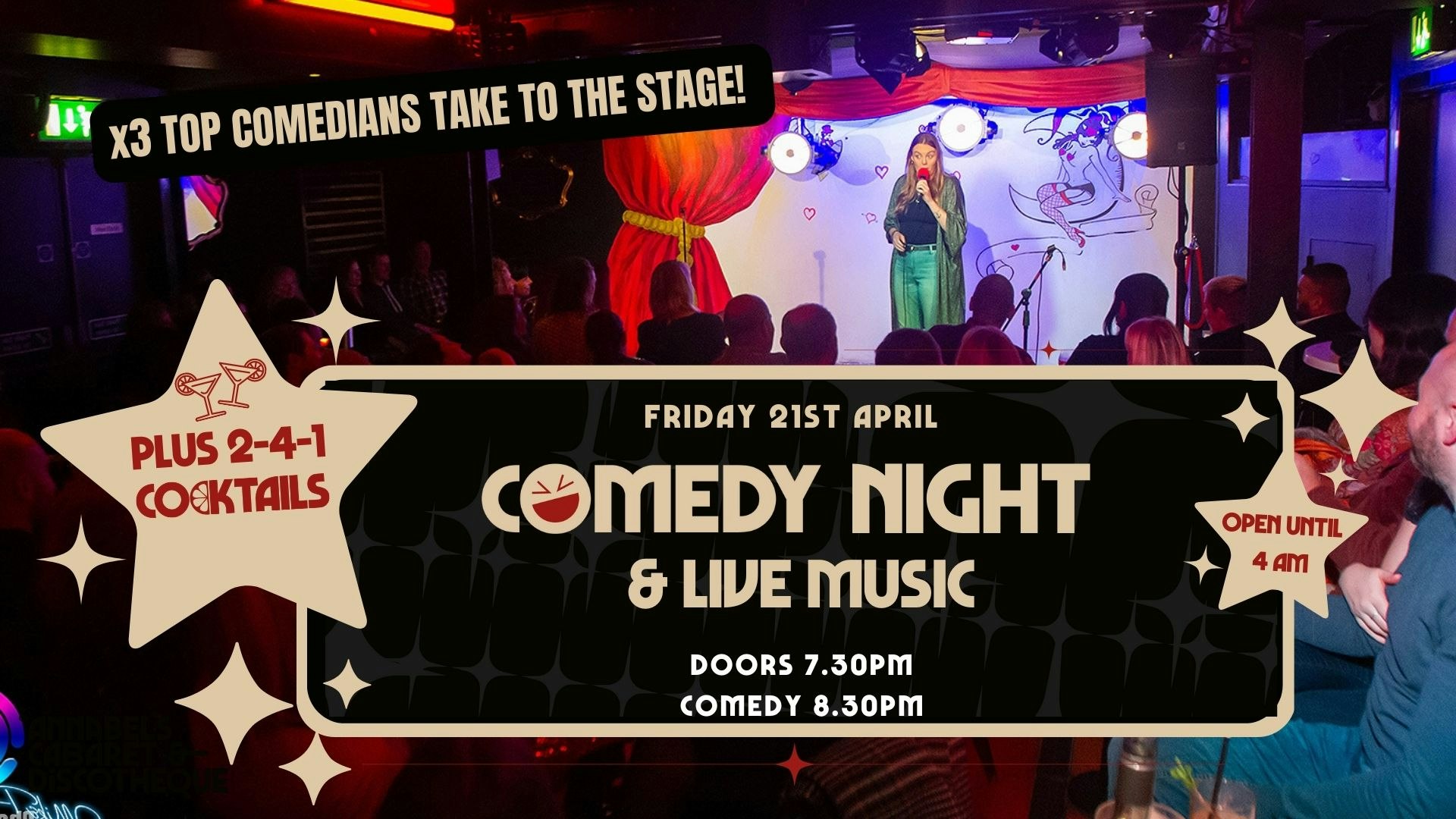 COMEDY NIGHT + Live Music: Ambandy // Annabel’s Cabaret & Discotheque