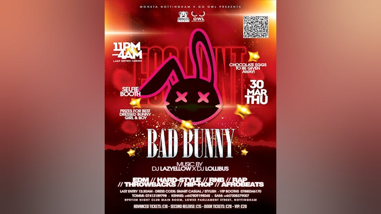 Monsta Nottingham Presents 'Bad Bunny' Easter Party @Pryzm Night Club