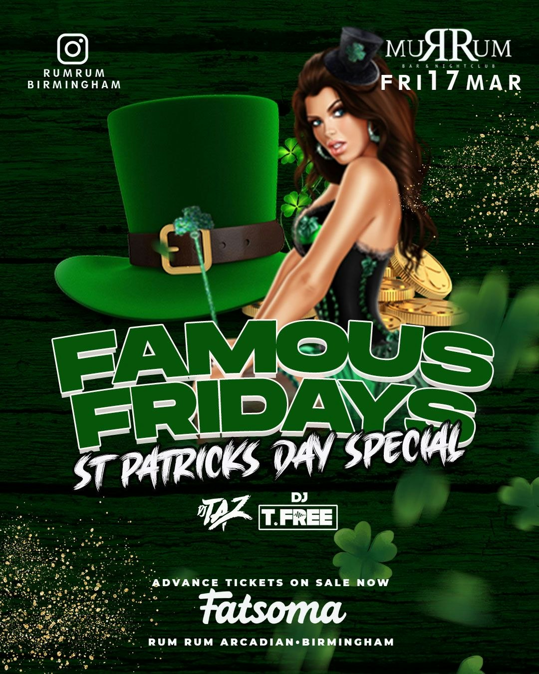 🎁 Famous Fridays St Patrick’s Day Party ,Theme Night + Surprises