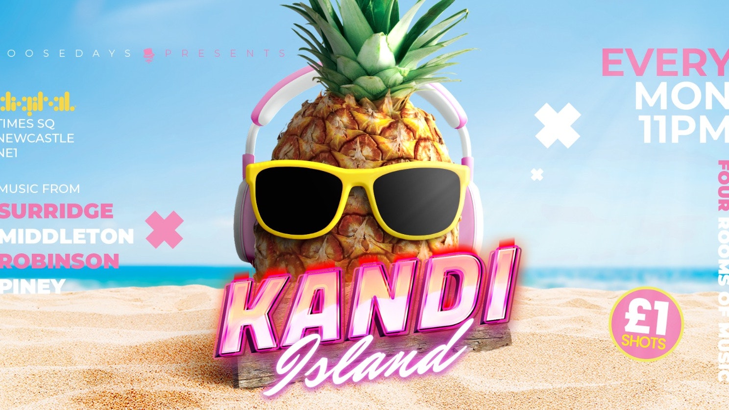 KANDI ISLAND LOAN DROP | 1 QUID TICKETS AND TREBS | 2 ROOMS OF TUNES