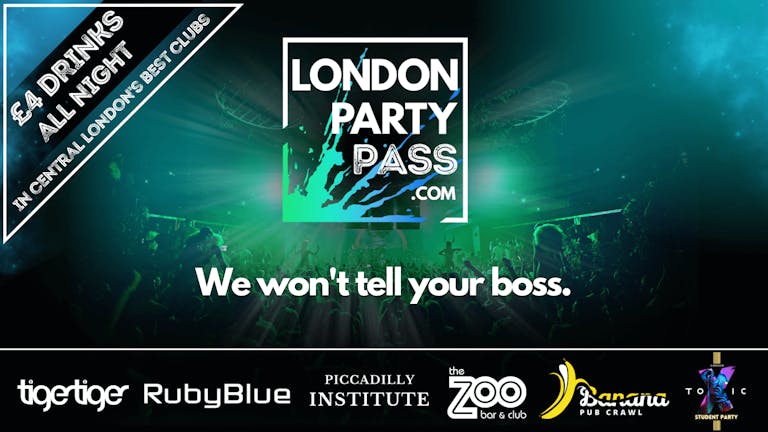 London Party Pass - Ruby Blue - Central London
