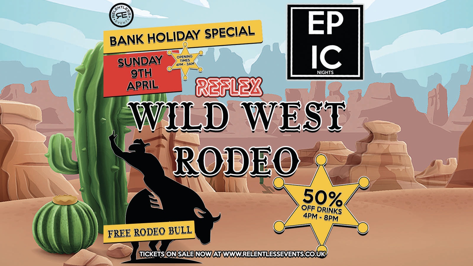 EPIC BANK HOLIDAY ‘WILD WEST RODEO’ AT REFLEX BIRMINGHAM