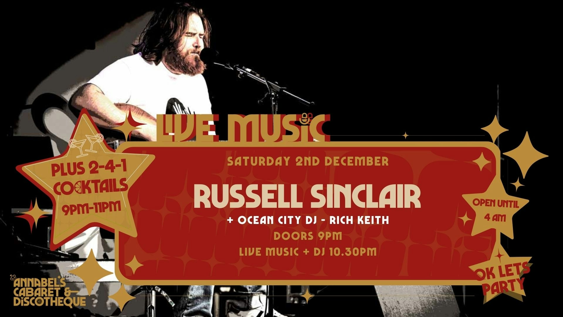 Live Music: RUSSELL SINCLAIR // Annabel’s Cabaret & Discotheque