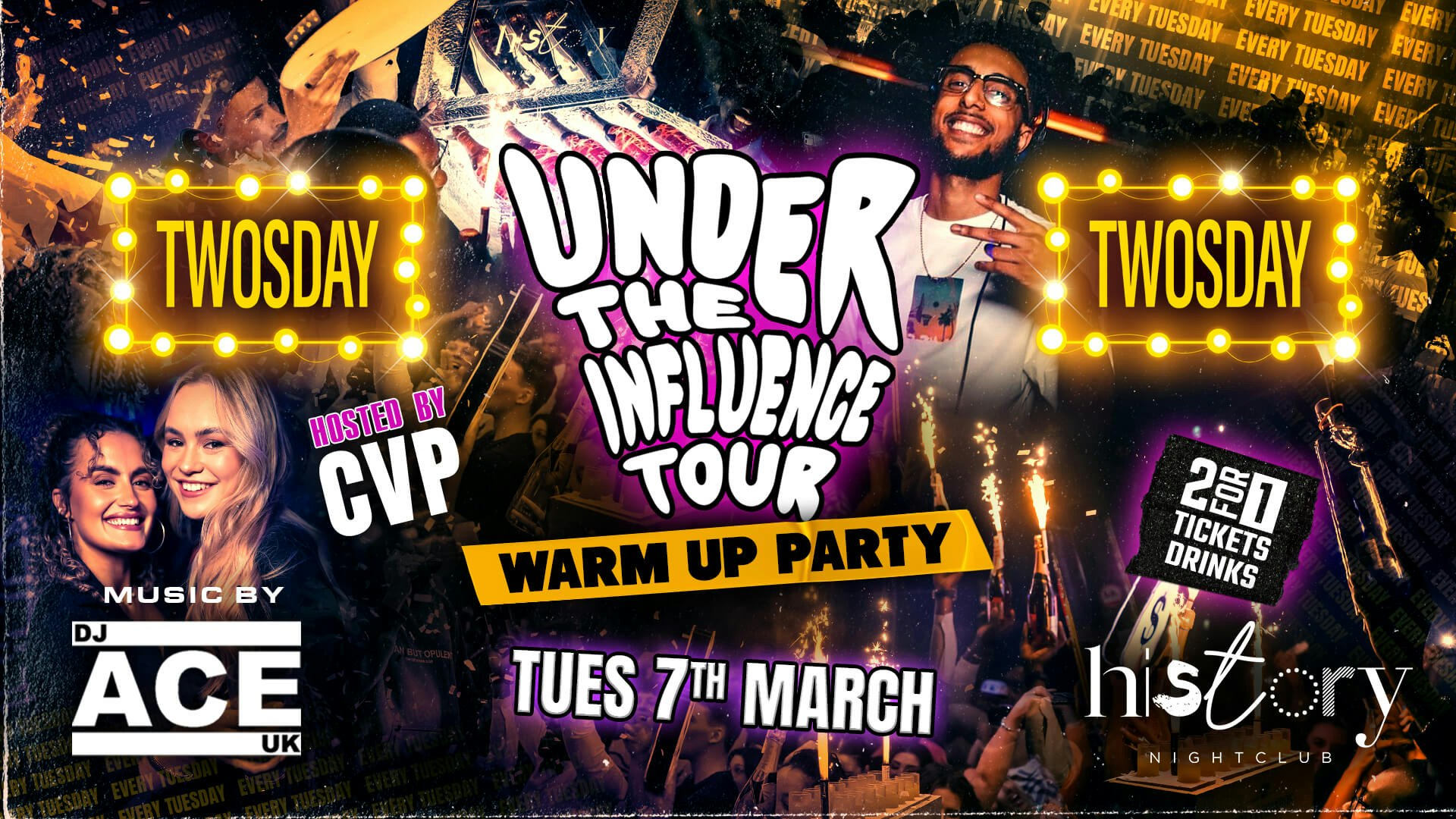 TWOSDAY 🏆 HISTORY – Voted Manchester’s Favourite Tuesday 💰 2FOR1 DRINKS & TICKETS